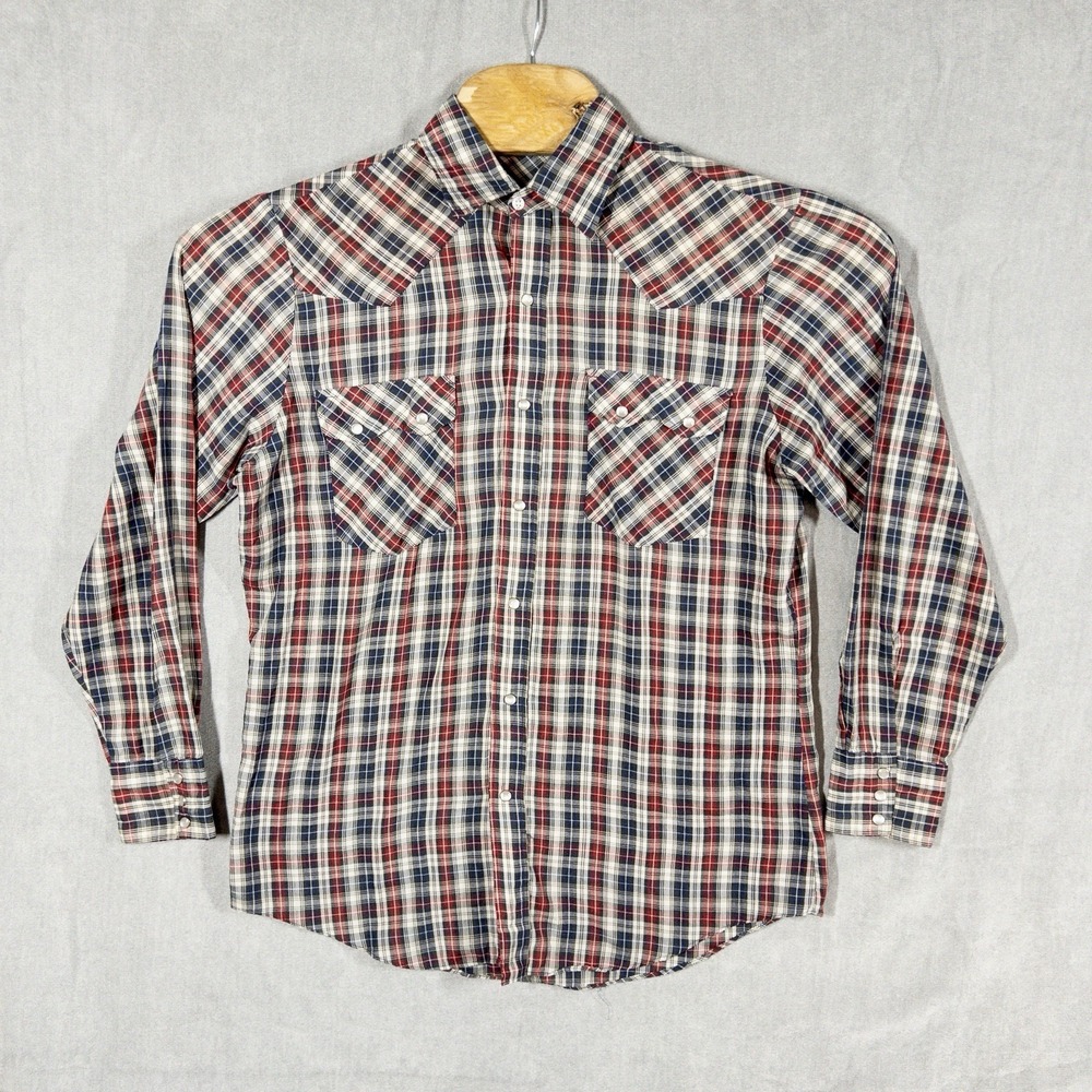 Vintage Stage II Western Pearl Snap Shirt Mens Medium Rodeo Ranchwear Farming‎